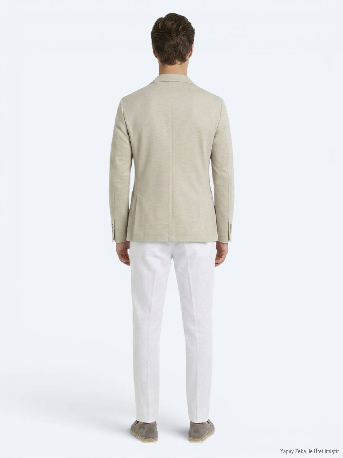 Bej Modern Fit Pamuk Karışımlı Örme Ceket