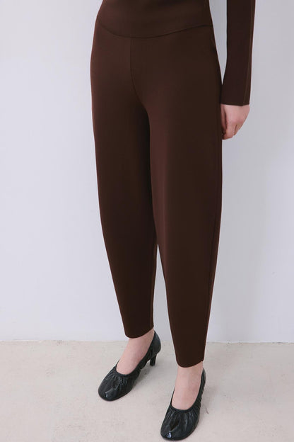 Beli Lastikli Rahat Form Kahve Triko Pantolon