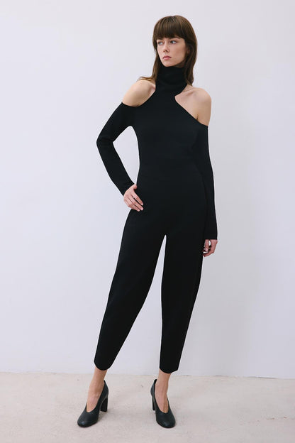 Beli Lastikli Rahat Form Siyah Triko Pantolon