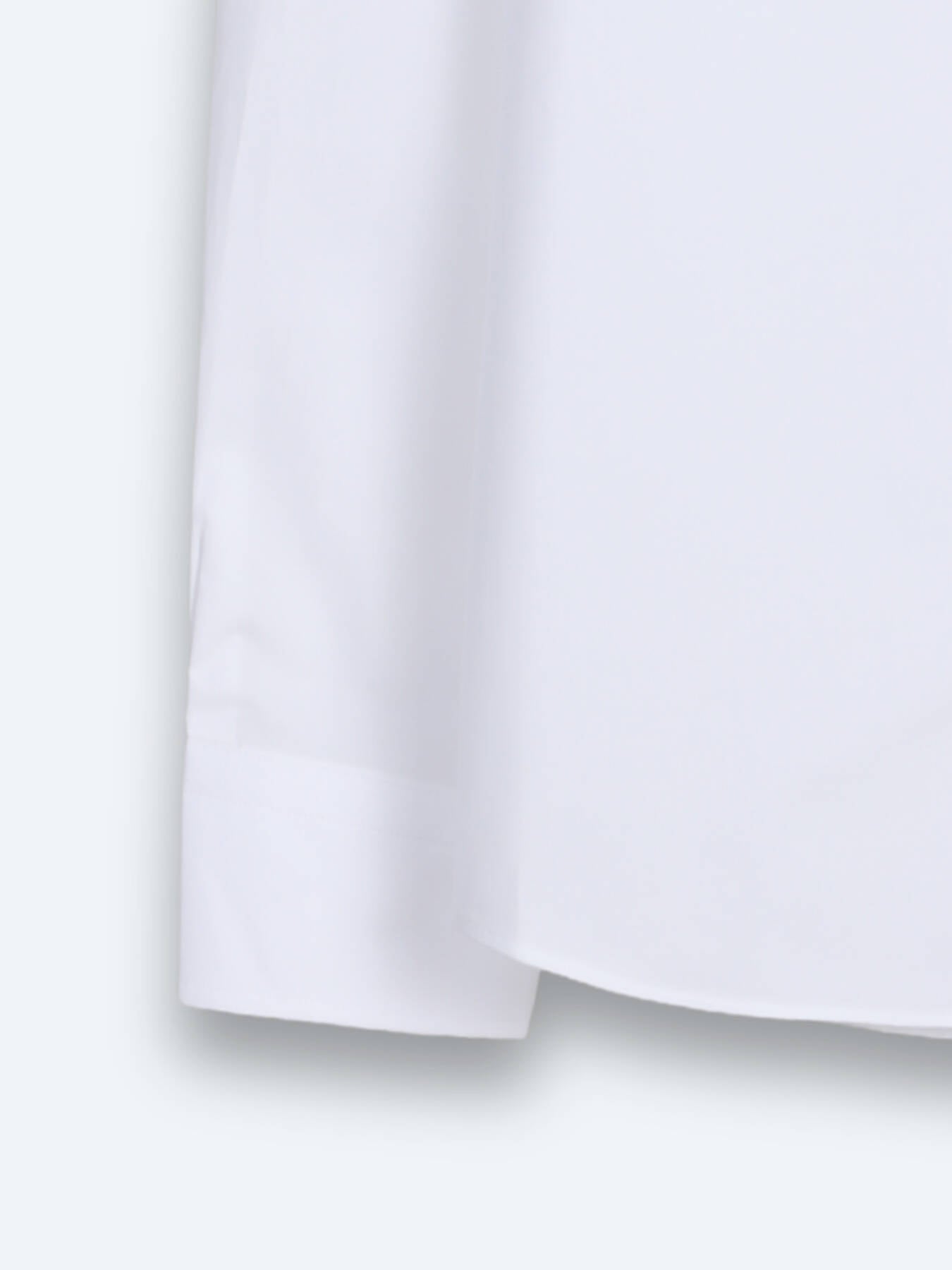 Beyaz Çizgili Regular Fit Uzun Dokuma Casual %100 Pamuk Gömlek