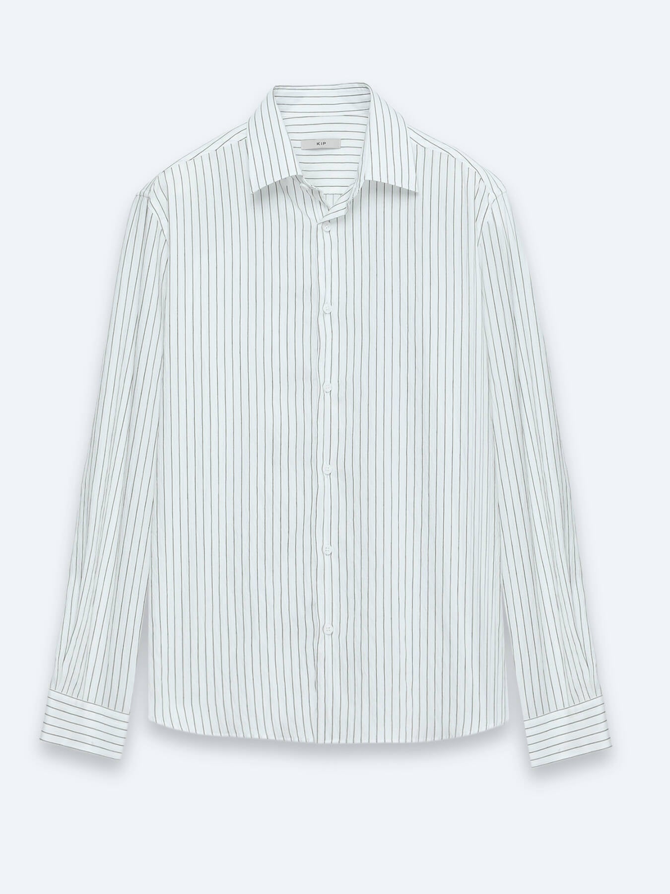 Beyaz Çizgili Regular Fit Uzun Dokuma Casual Gömlek