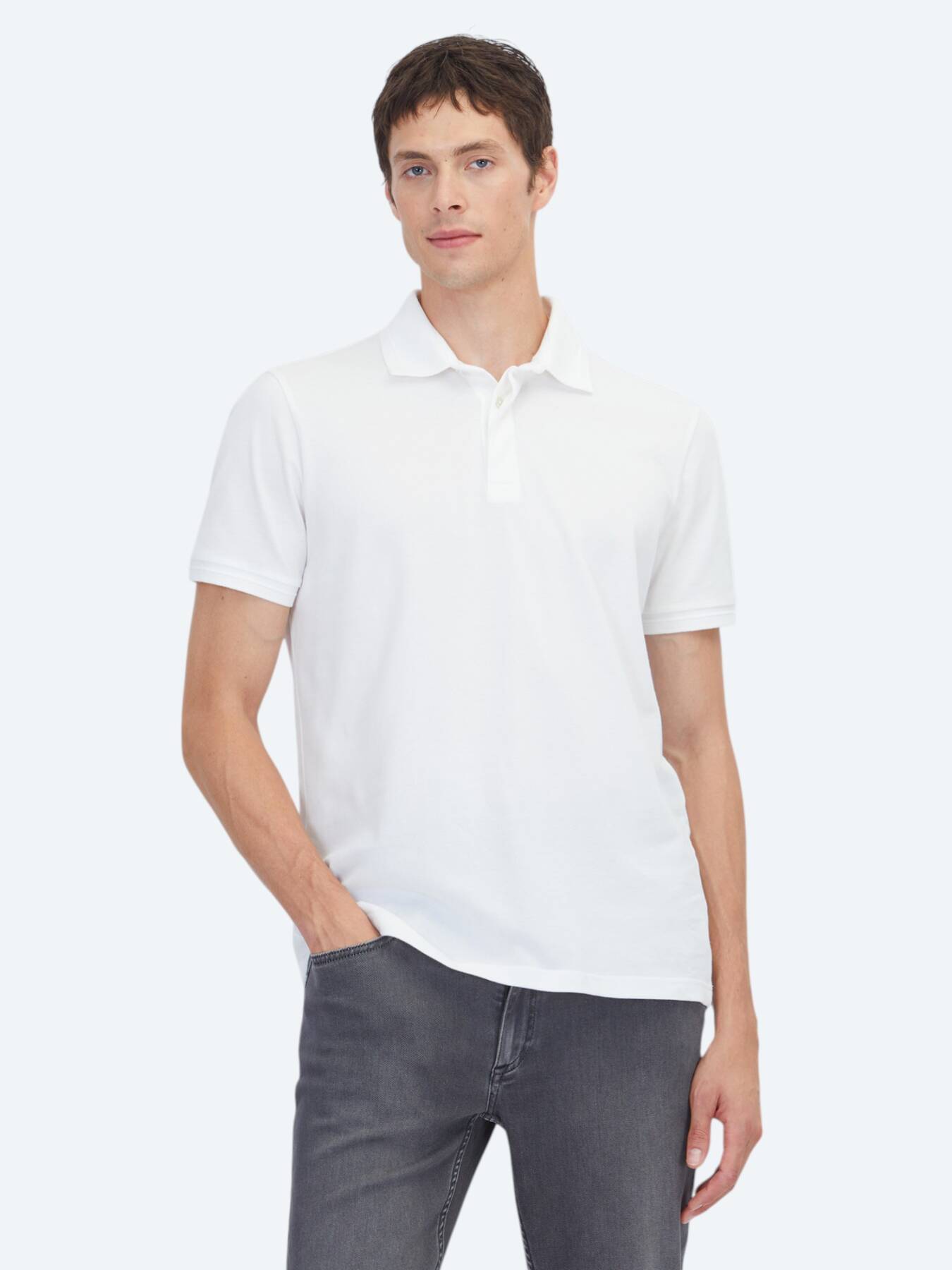 Beyaz Düz %100 Pamuk T-shirt