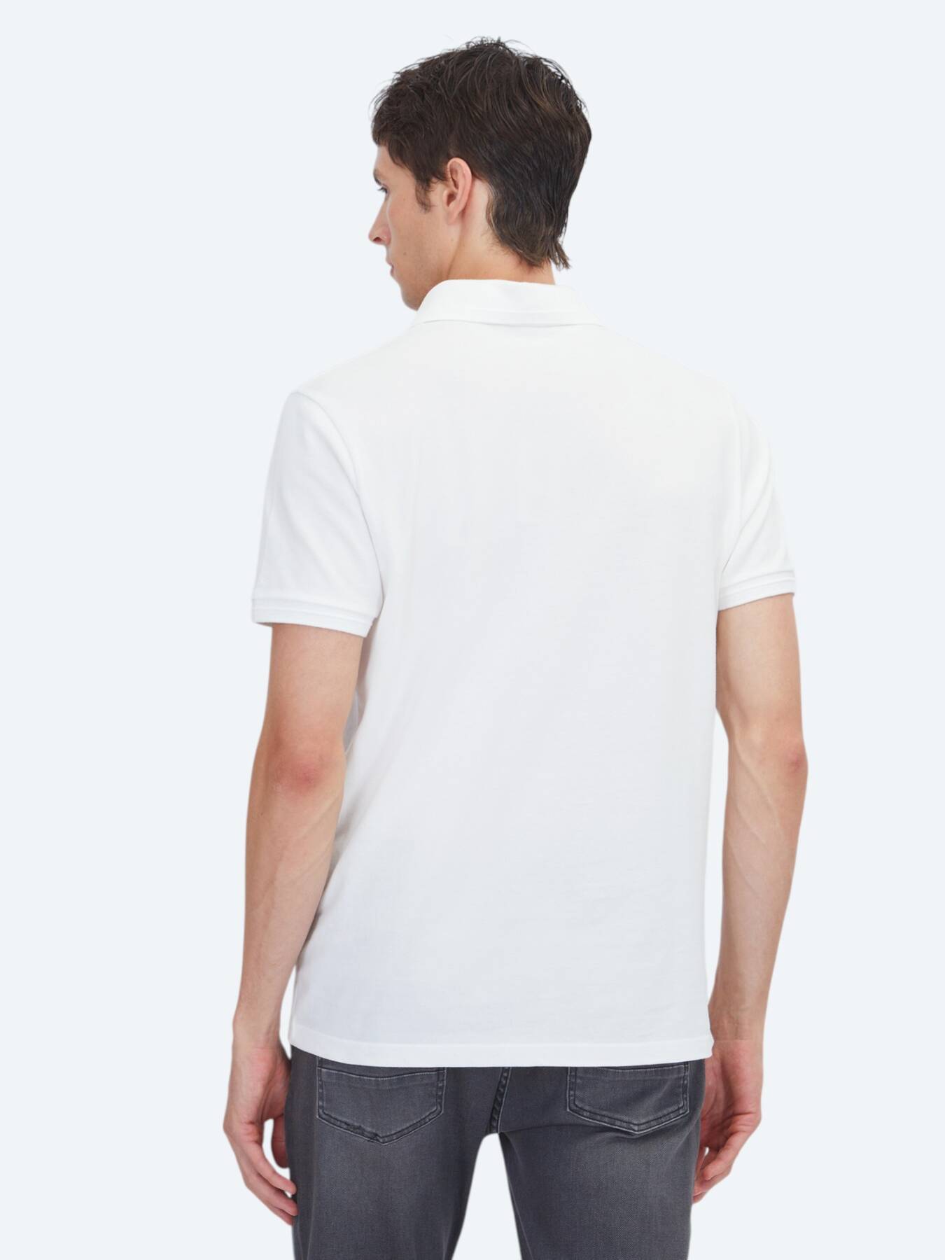 Beyaz Düz %100 Pamuk T-shirt