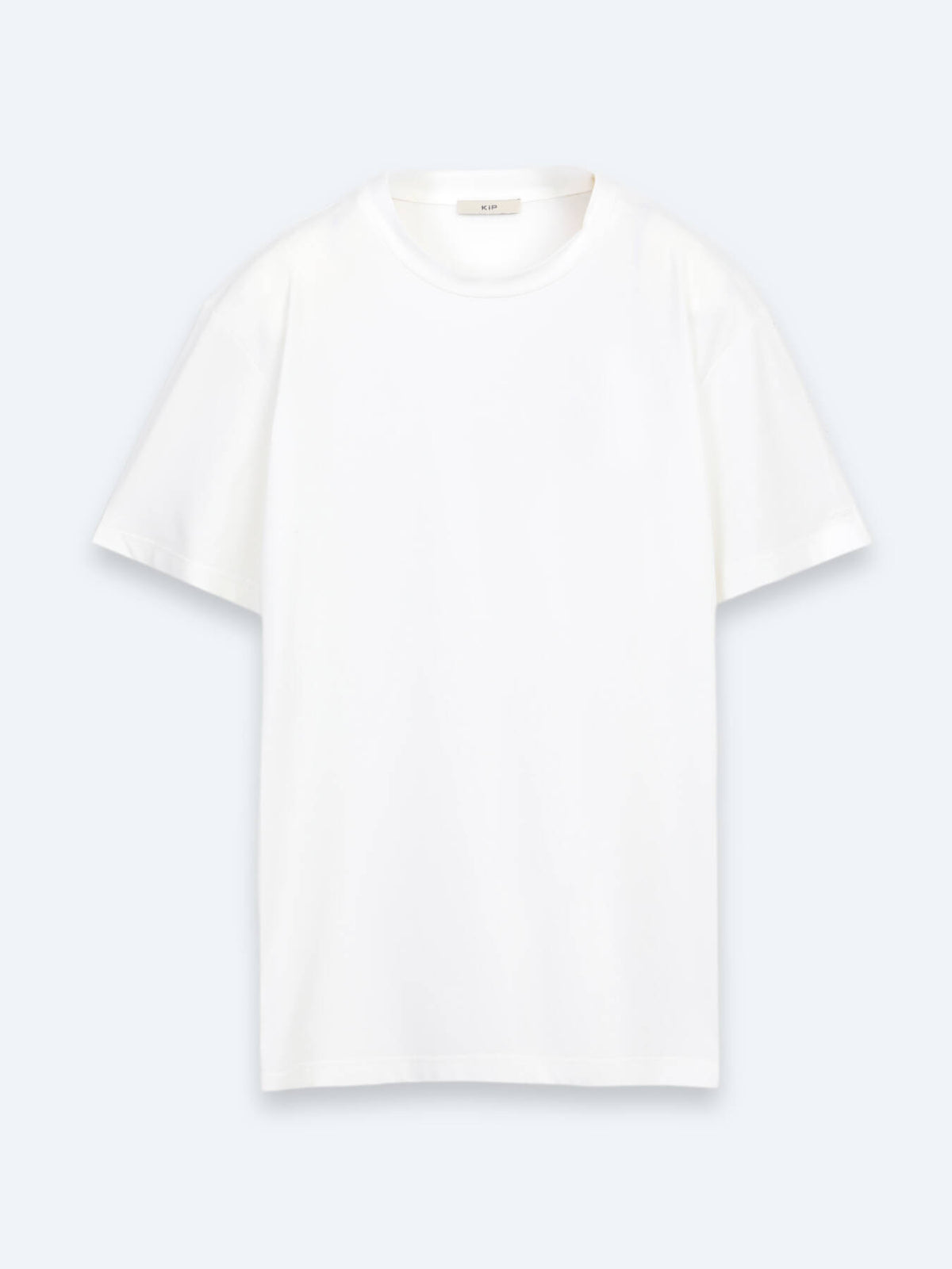 Beyaz Düz Pamuk Karışımlı T-shirt