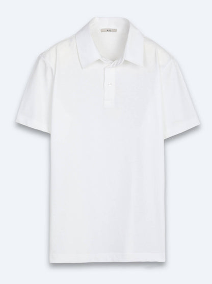 Beyaz Düz Pamuk Karışımlı T-shirt