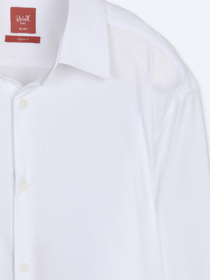 Beyaz Düz Regular Fit Uzun Casual Gömlek