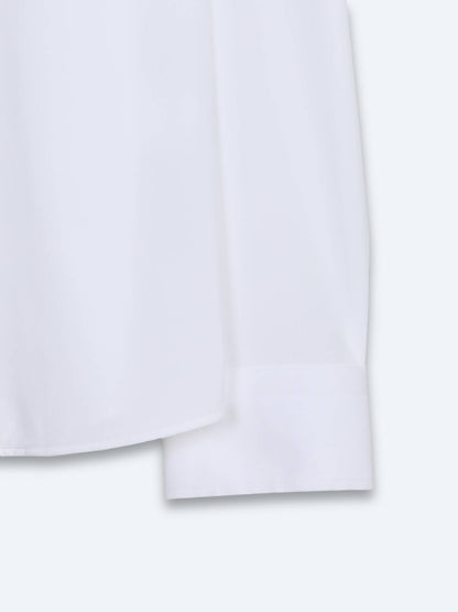 Beyaz Düz Regular Fit Uzun Casual Gömlek