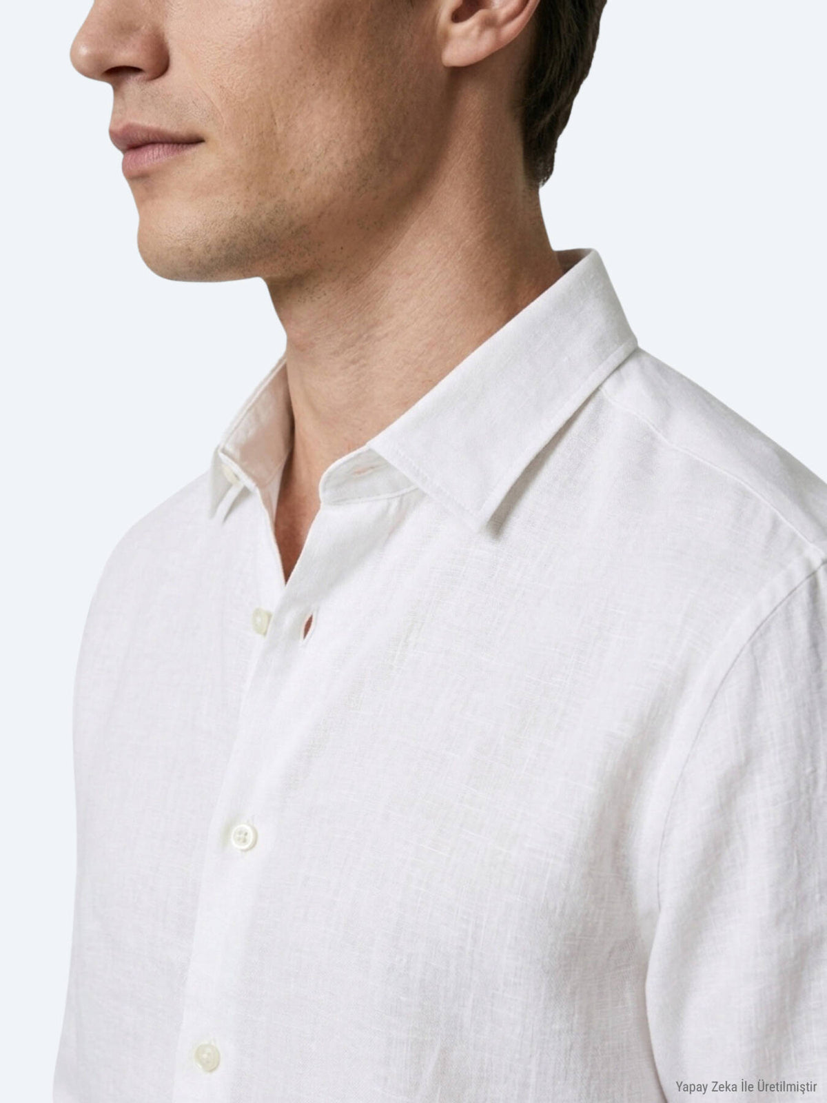 Beyaz Düz Regular Fit Uzun Dokuma Casual %100 Pamuk Gömlek