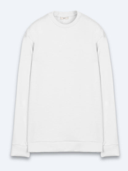 Beyaz Düz Sweatshırt