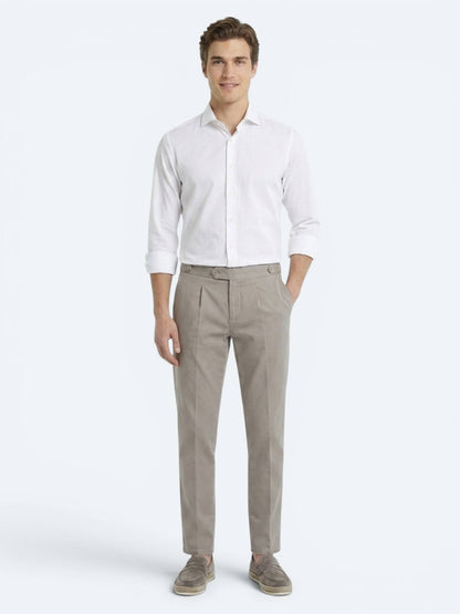 Beyaz Slim Fit Uzun Dokuma Klasik %100 Pamuk Gömlek