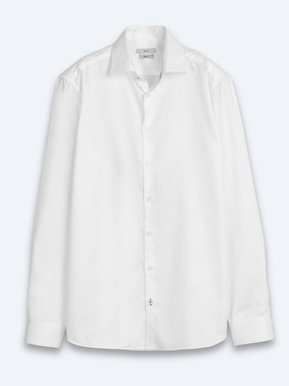 Beyaz Slim Fit Uzun Dokuma Klasik %100 Pamuk Gömlek