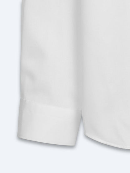 Beyaz Slim Fit Uzun Dokuma Klasik %100 Pamuk Gömlek