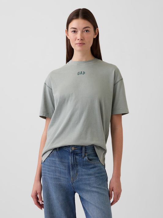 Açık Yeşil Organik Pamuk Vintagesoft Athletic Logo Tunik T-shirt