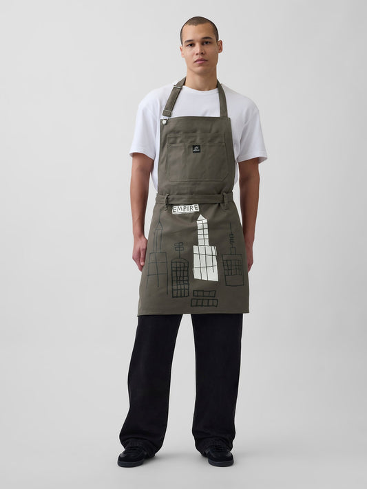 Gri Jean-michel Basquiat Kanvas Önlük