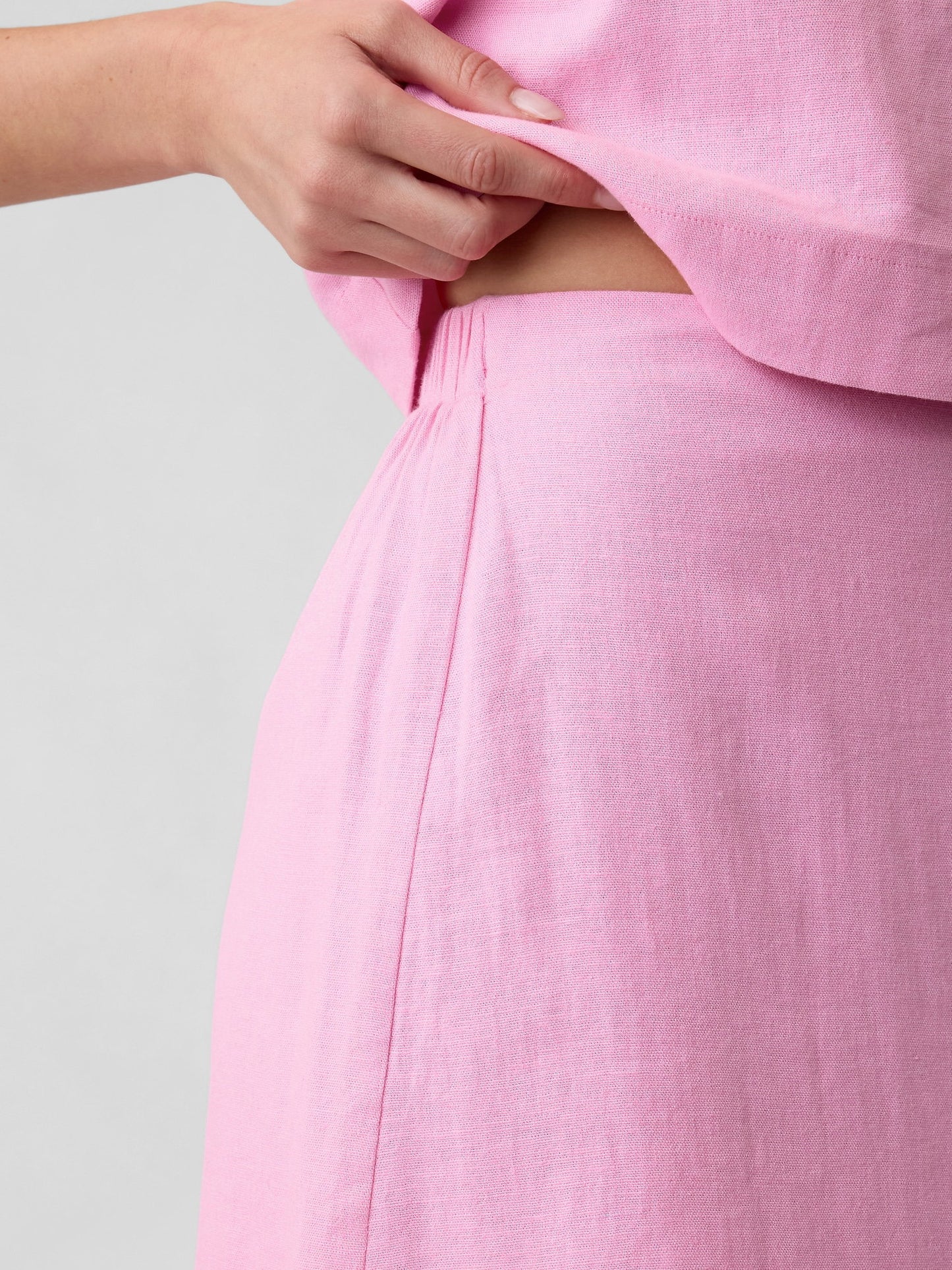 Pembe Linen-blend Pull-on Mini Etek
