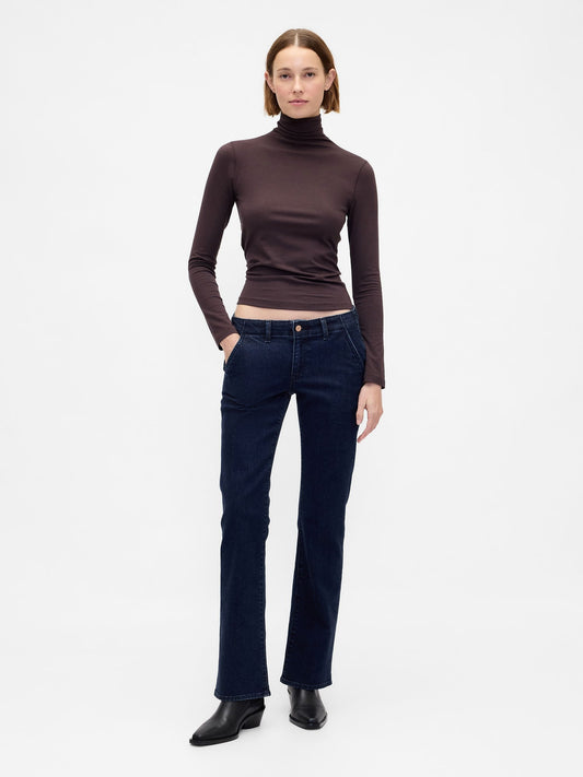 Koyu Mavi Low Rise Long & Lean Jean Pantolon