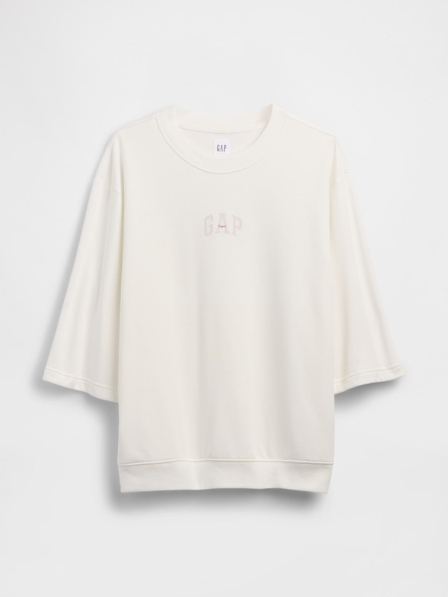 Beyaz Oversized Gap Logo Fransız Havlu Kumaş T-shirt
