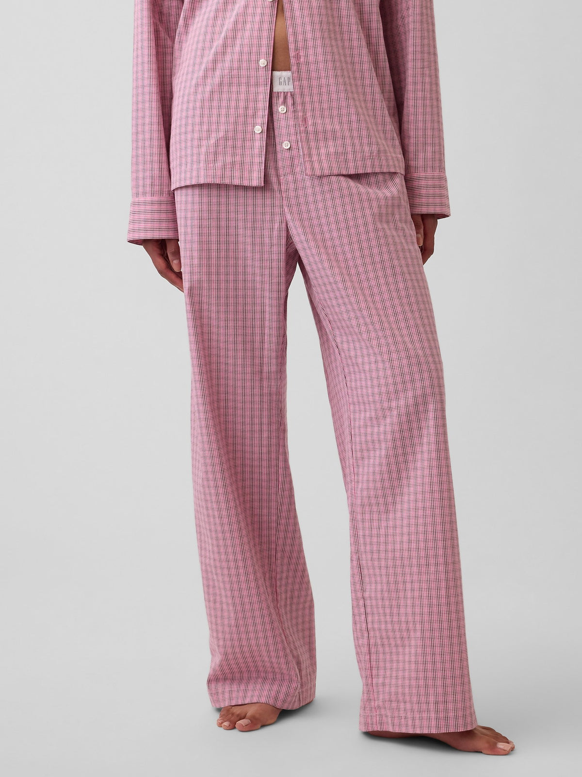 Pembe Poplin Pijama Altı
