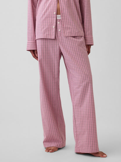 Pembe Poplin Pijama Altı