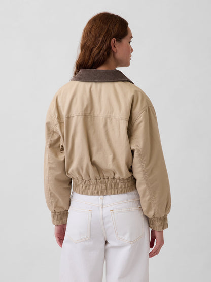 Açık Kahverengi Oversized Bomber Ceket