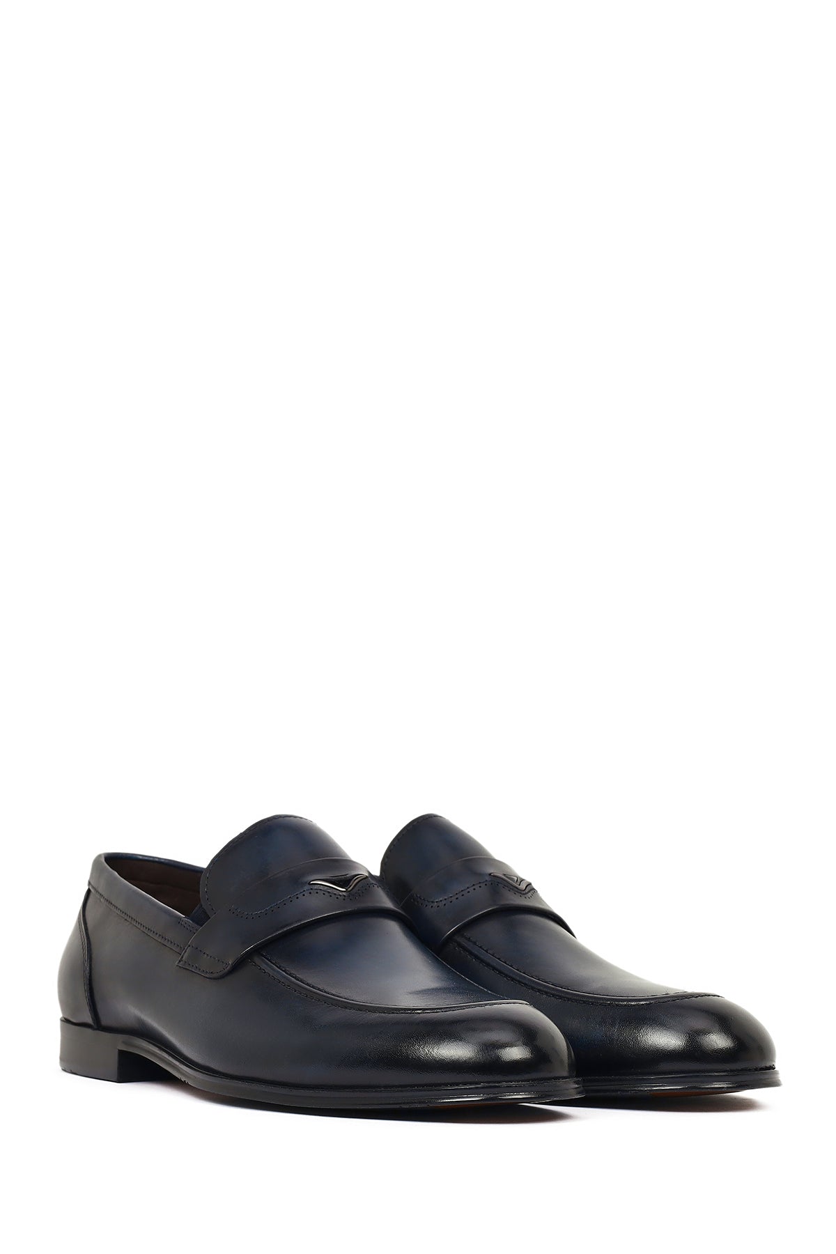 Derimod Black Erkek Lacivert Deri Klasik Loafer