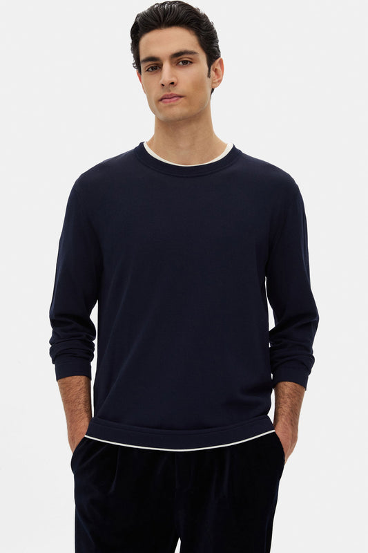 Tween Slim Fit Lacivert Rayon Kazak