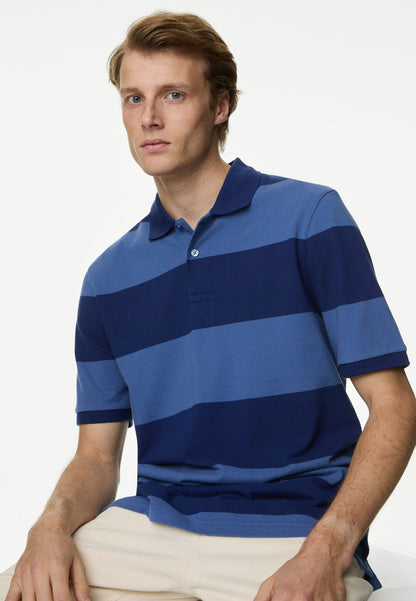 Saf Pamuklu Kısa Kollu Polo Yaka T-shirt