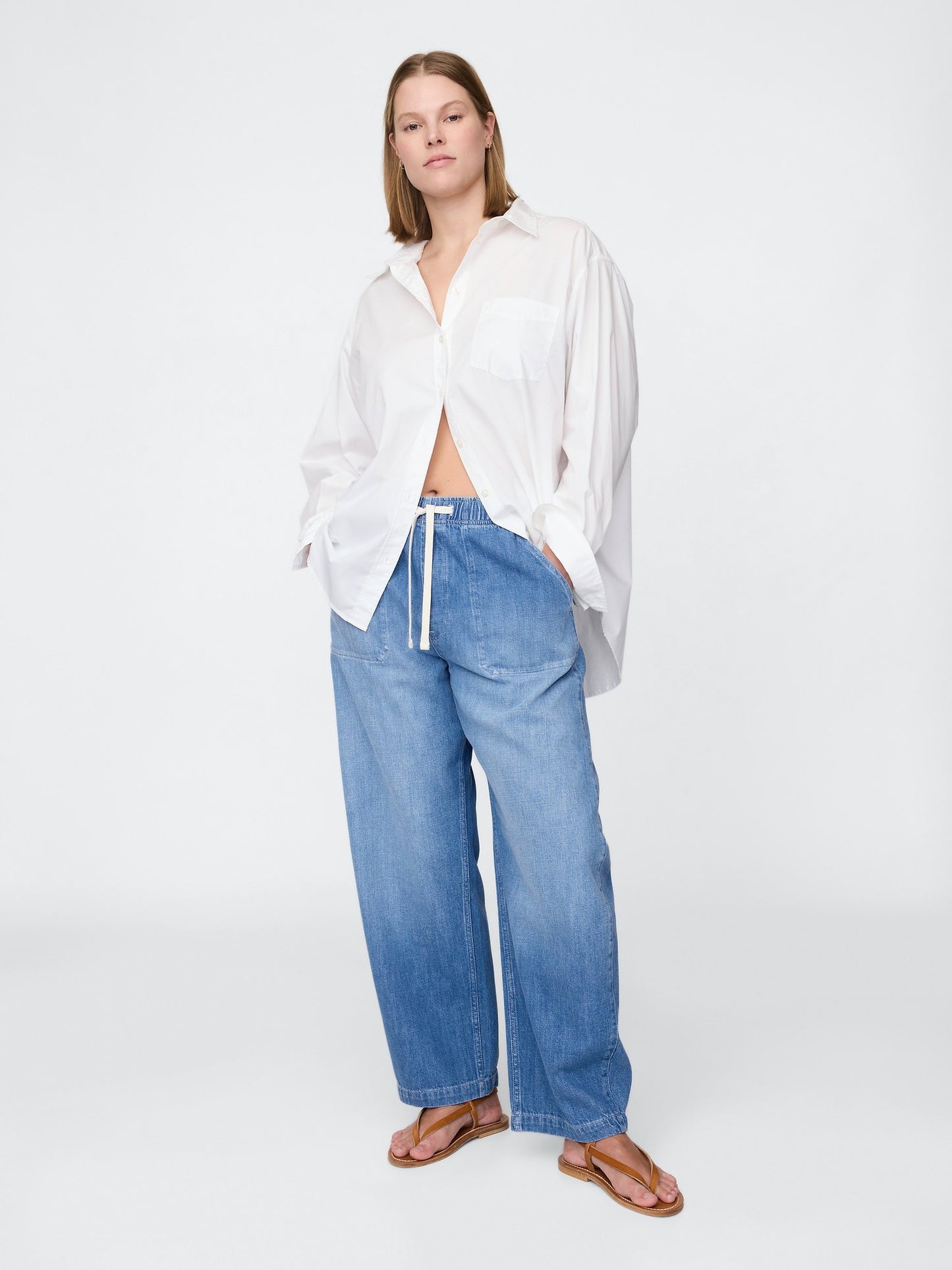 Mavi High Rise Easy Barrel Jean Pantolon