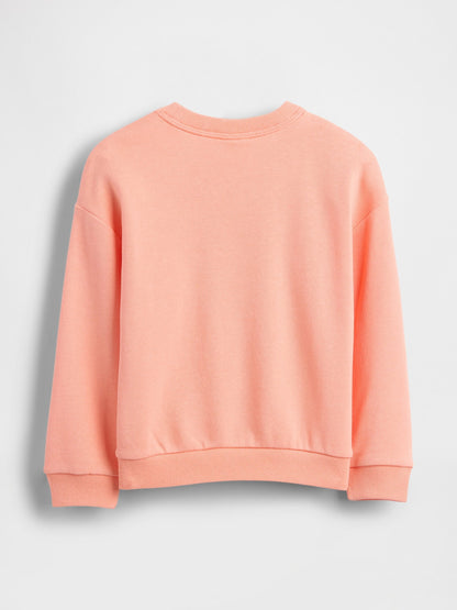 Pembe Relaxed Fransız Havlu Kumaş Grafik Baskılı Sweatshirt