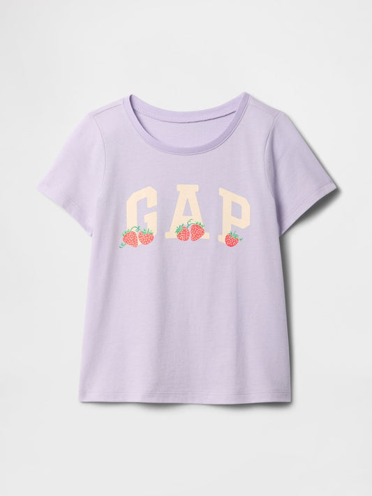 Lila Gap Logo Grafikli T-Shirt