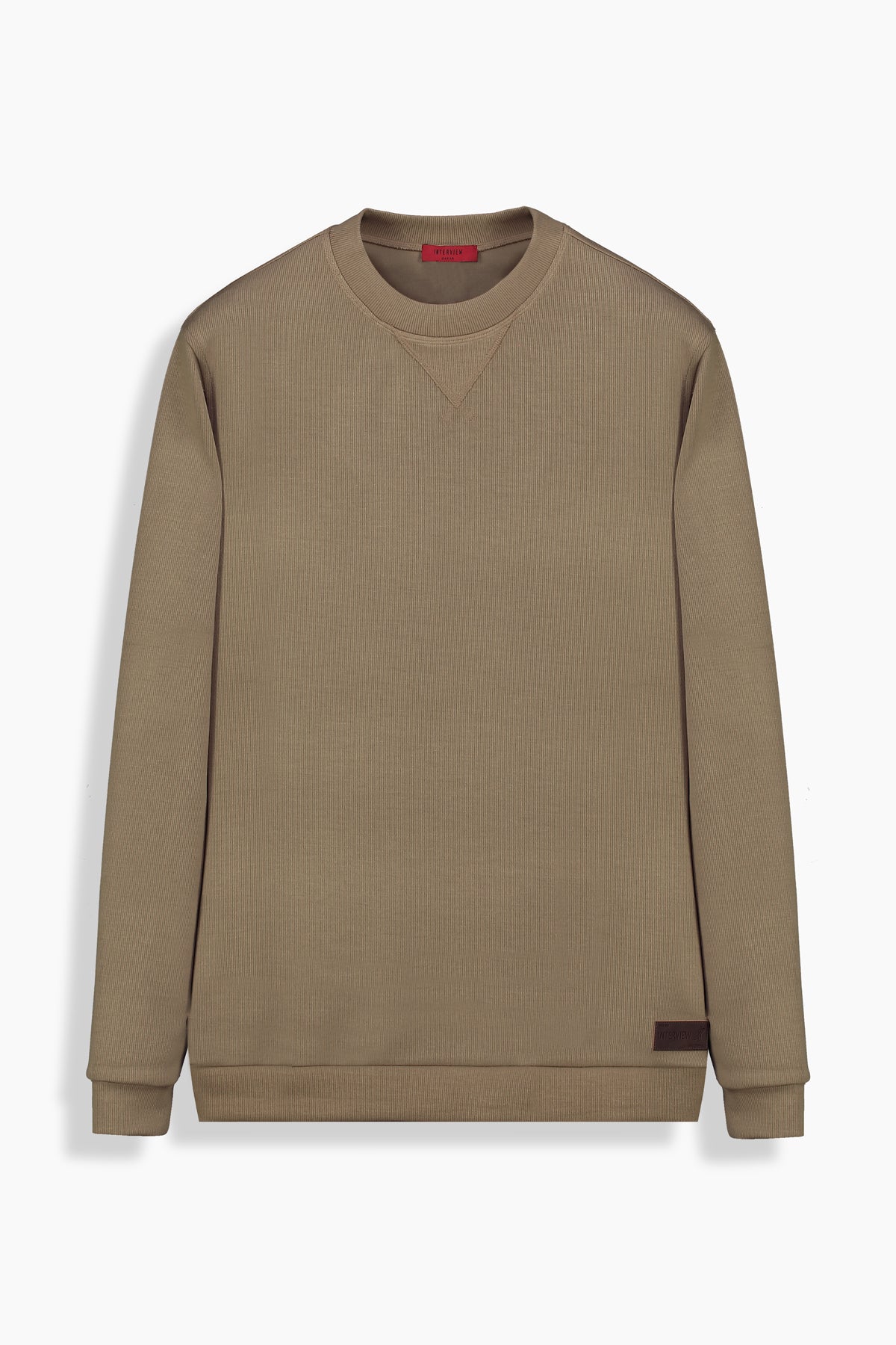 Bisiklet Yaka Erkek Koyu Bej Sweatshirt