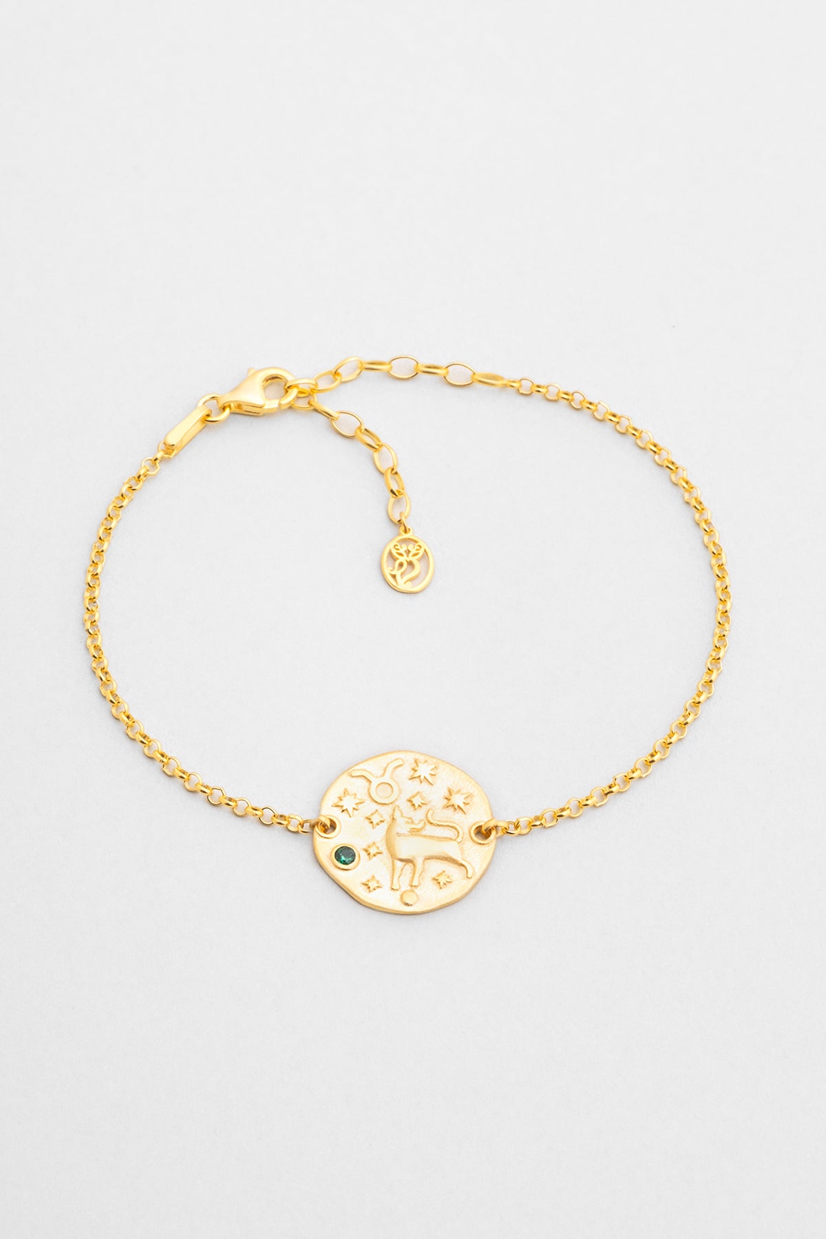 Boğa Burcu 18 Ayar Sarı Altın Kaplama 20 Cm Gümüş Bileklik 07310210444