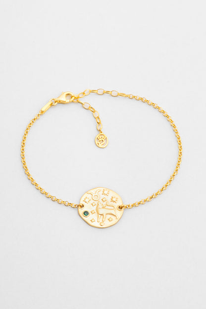 Boğa Burcu 18 Ayar Sarı Altın Kaplama 20 Cm Gümüş Bileklik 07310210444