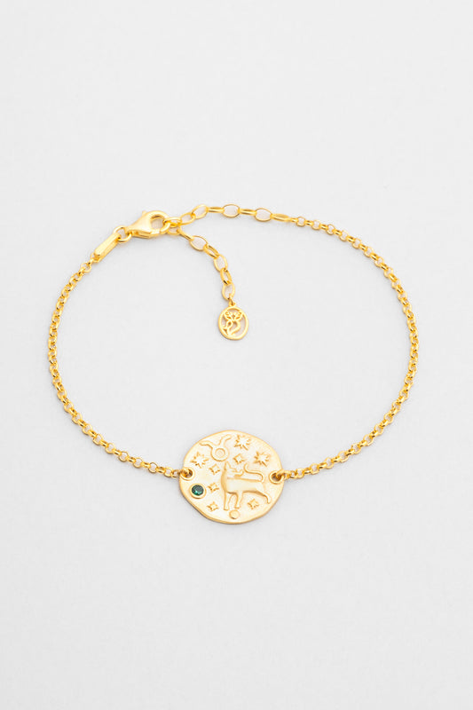 Boğa Burcu 18 Ayar Sarı Altın Kaplama 20 Cm Gümüş Bileklik 07310210444