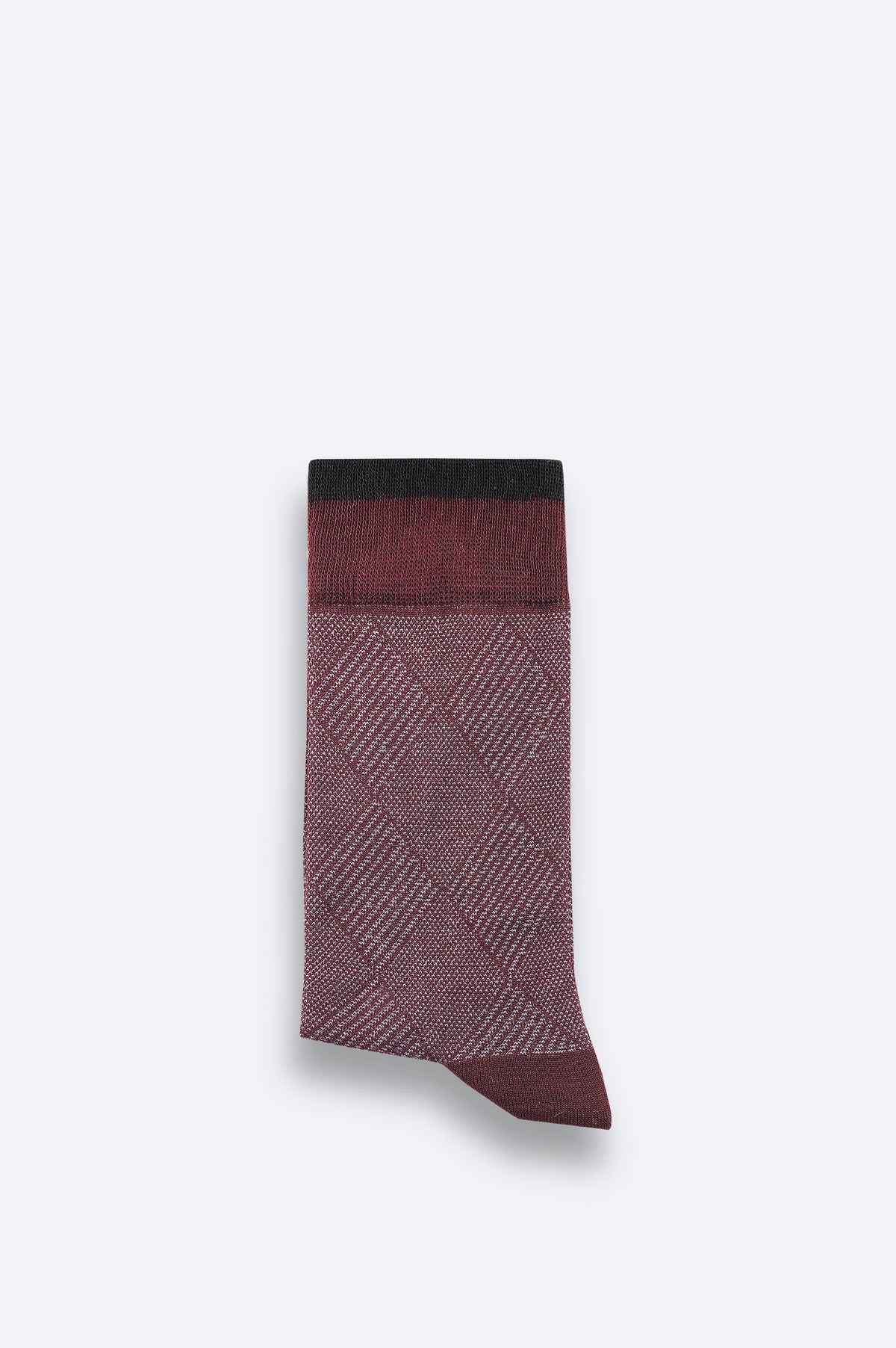 Bordo Desenli Bambu Soket Çorap