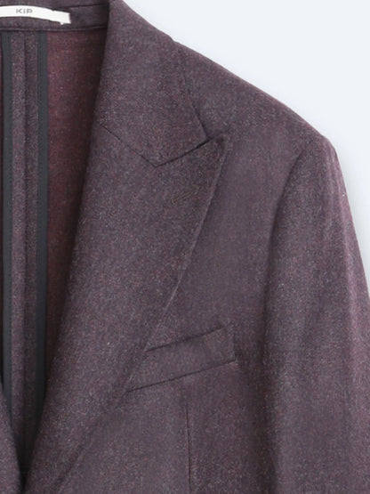 Bordo Desenli Modern Fit Yün Karışımlı Örme Ceket