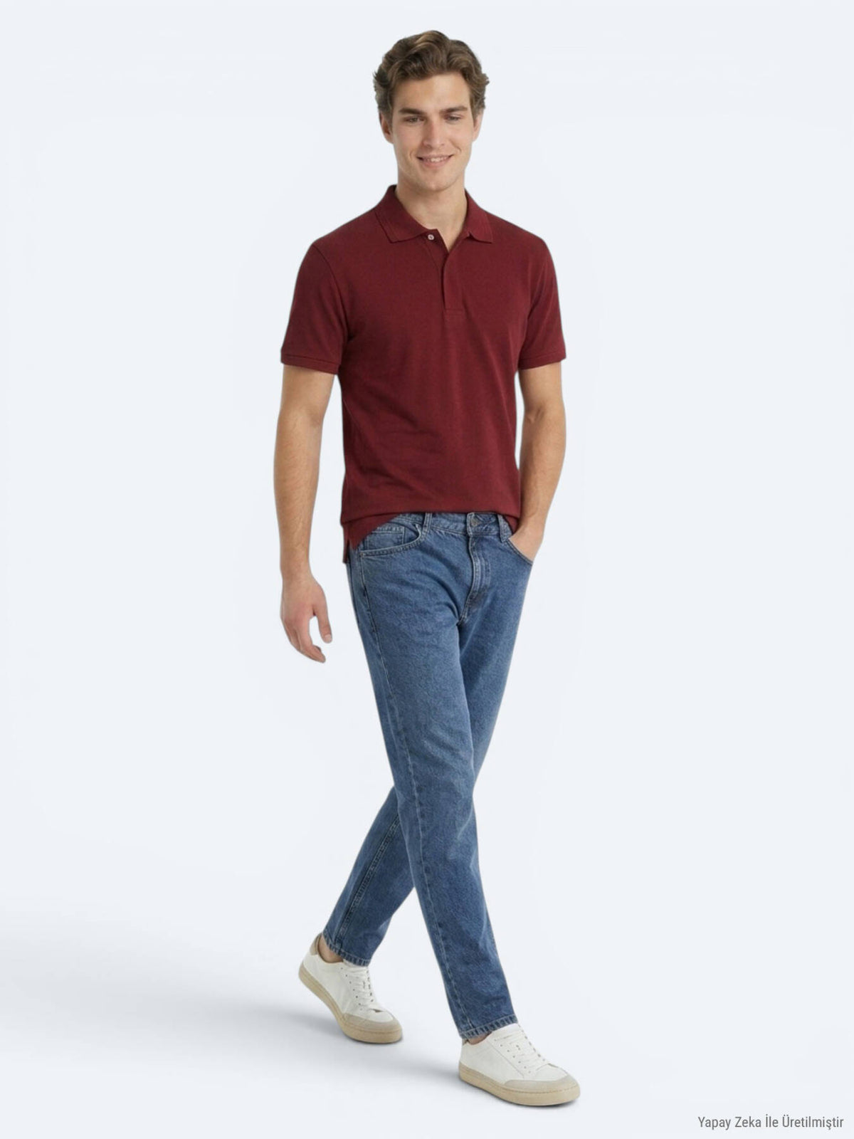 Bordo Düz %100 Pamuk T-shirt