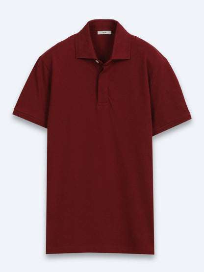 Bordo Düz %100 Pamuk T-shirt