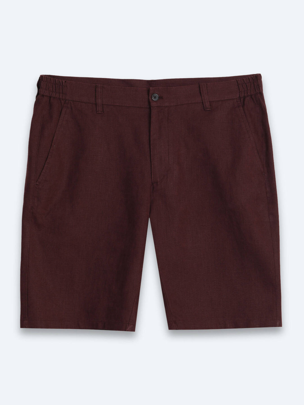 Bordo Düz Dokuma Jogging Fit Casual Pamuk Karışımlı Bermuda