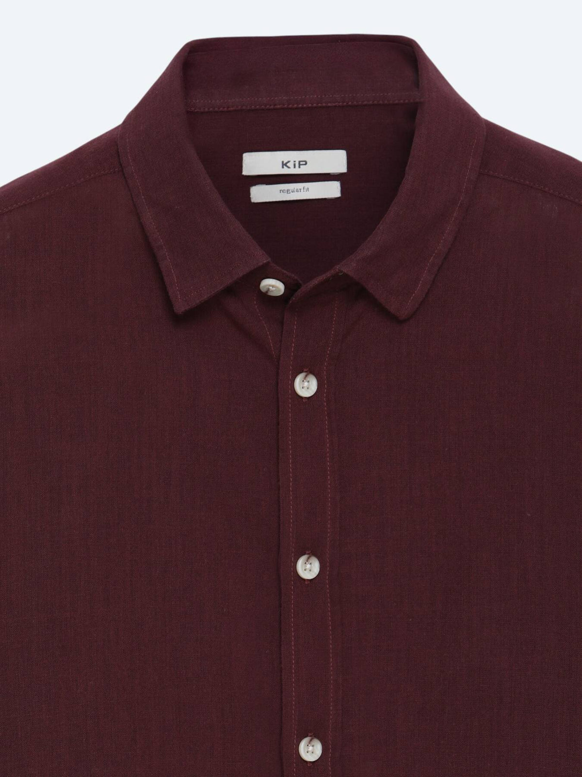 Bordo Düz Regular Fit Uzun Dokuma Casual %100 Pamuk Gömlek