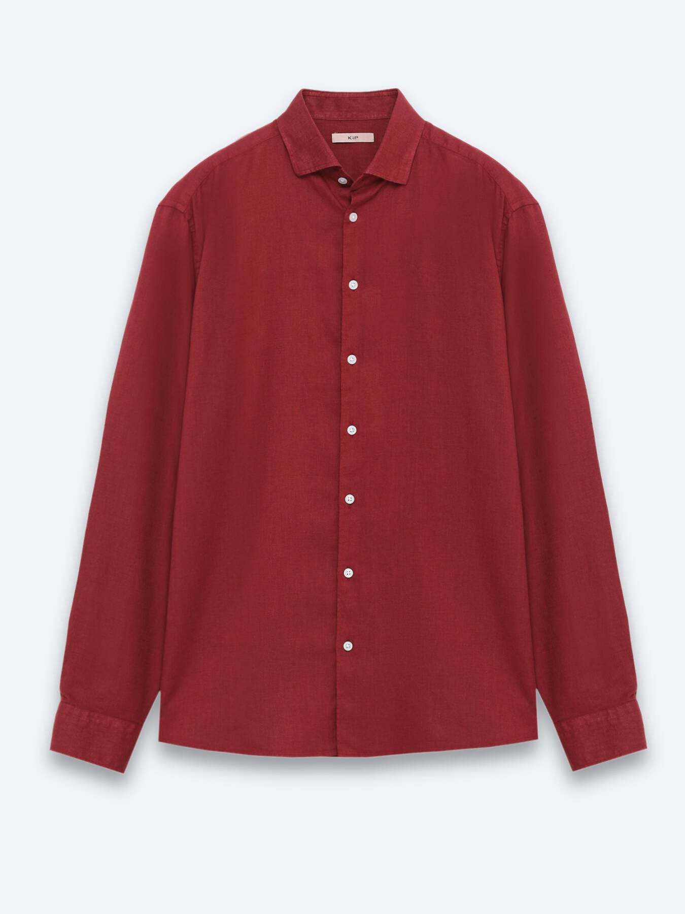 Bordo Düz Regular Fit Uzun Dokuma Casual Pamuk Karışımlı Gömlek