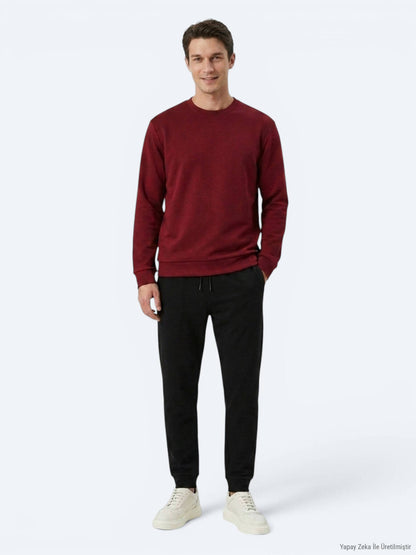Bordo Düz Sweatshırt