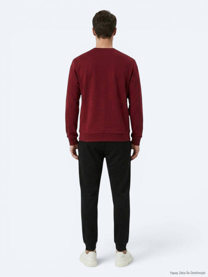 Bordo Düz Sweatshırt