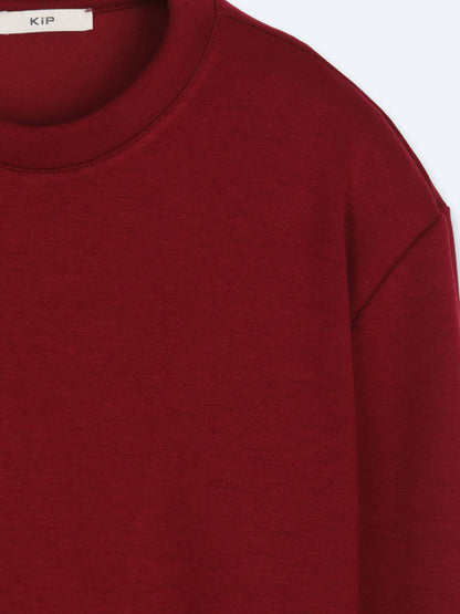 Bordo Düz Sweatshırt