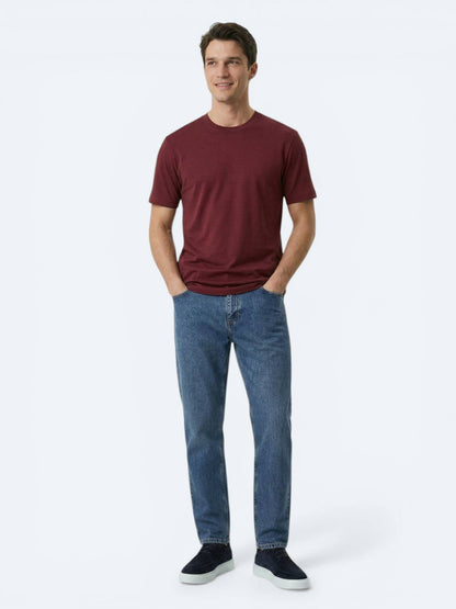 Bordo Düz T-shirt