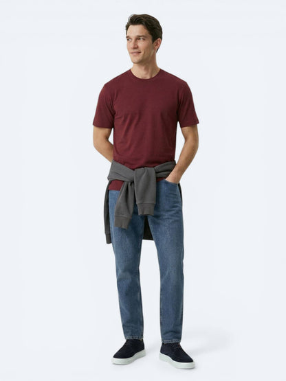 Bordo Düz T-shirt