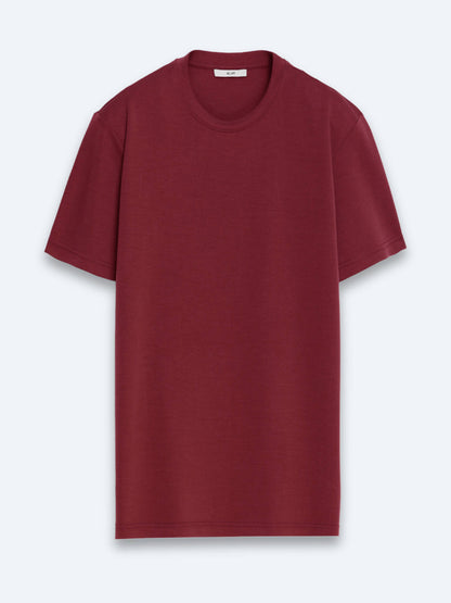 Bordo Düz T-shirt