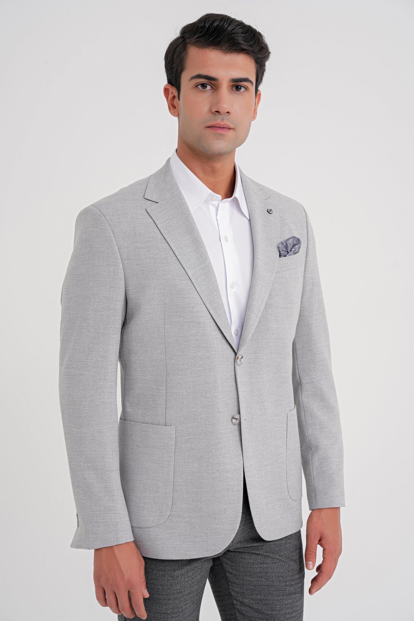 C 698 Ceket Regular Fit Gri-1 Casual