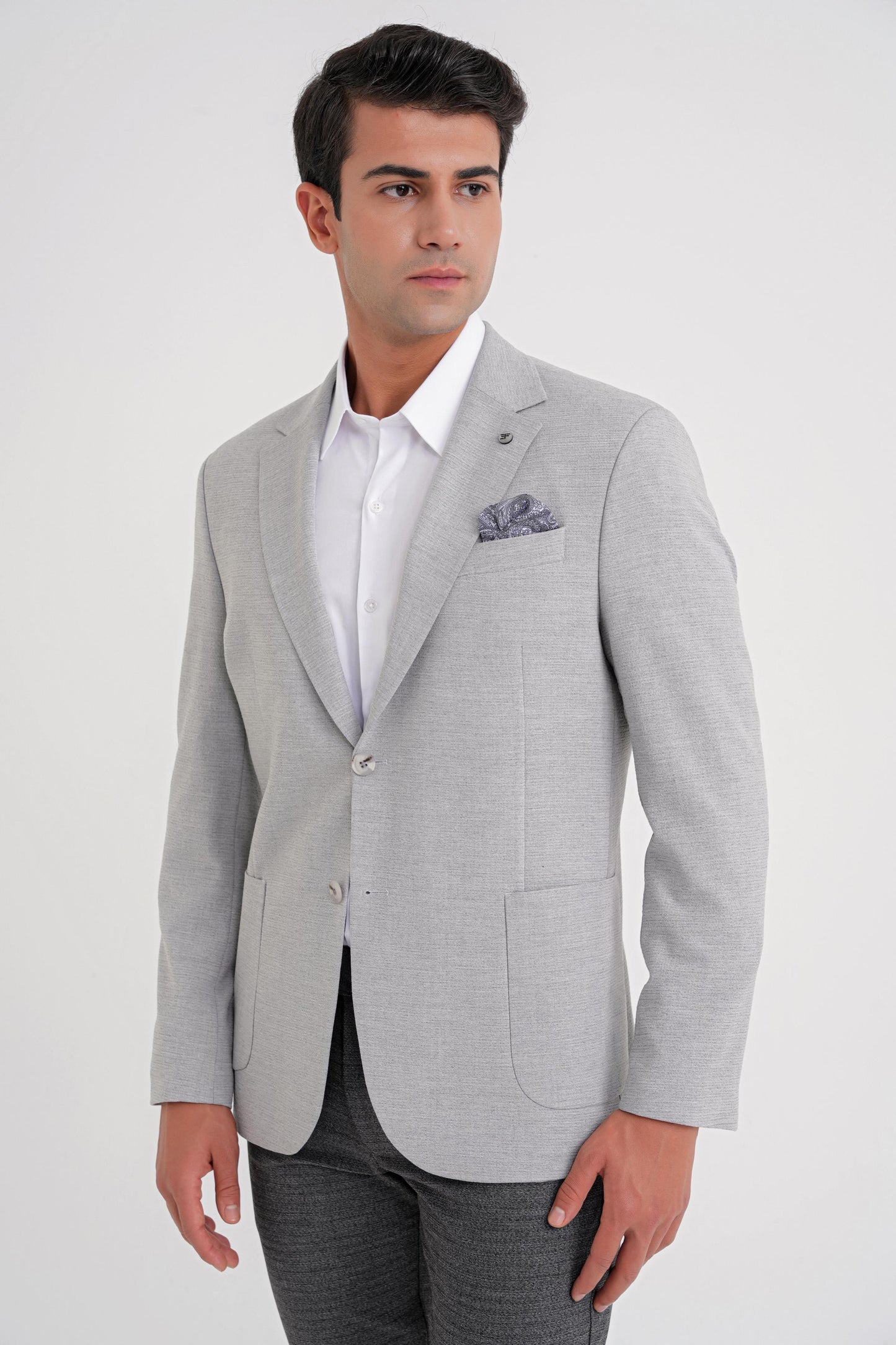 C 698 Ceket Regular Fit Gri-1 Casual