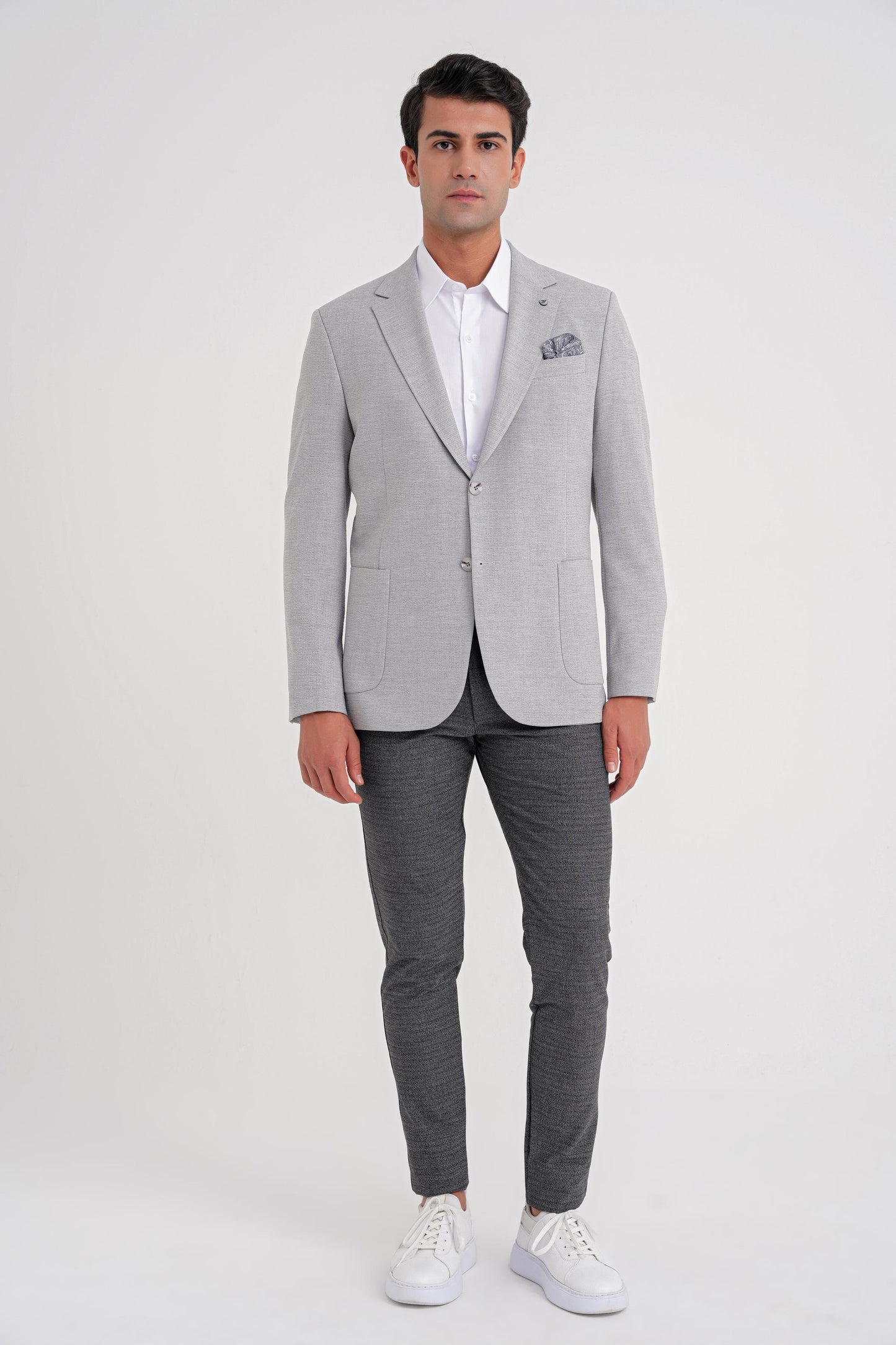 C 698 Ceket Regular Fit Gri-1 Casual